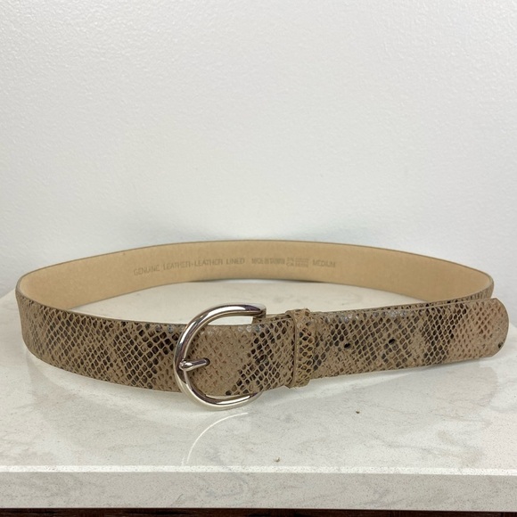 Reptile Embossed Genuine Leather Belt - Picture 1 of 8